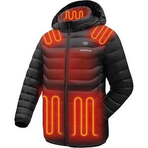 Venustas Unisex Heated Jacket with Battery, Heated Coat for Women and Men Size M